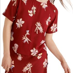 NWT Madewell Bird of Paradise Button Back Top